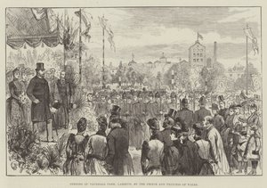 Opening van Vauxhall Park, Lambeth, door de prins en prinses van Wales door Melton Prior